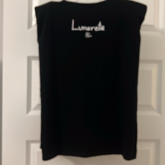 Zara Alicia Lunareta Artist graphic tee cat black sleeveless w/shoulder pads Lg - Picture 8 of 16